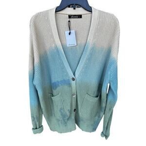 Olivaceous Blue and Cream Dip-Dye Sweater